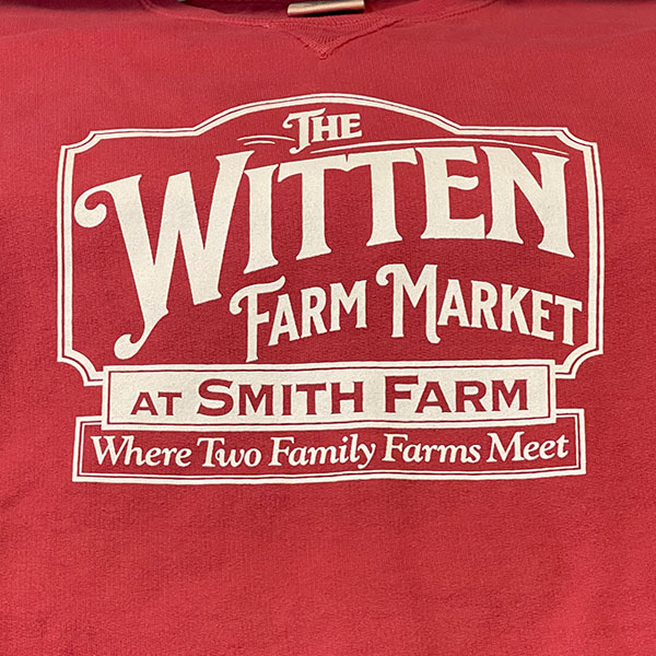 Witten Smith Farm Market Sweatshirt Logo Red Front