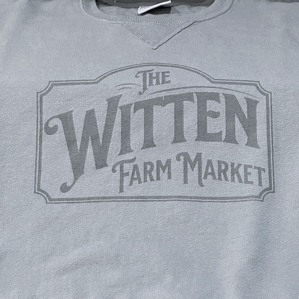 Witten Farm Market Sweatshirt Logo Grey Front