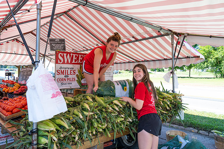 Witten Farm Market stand with sweet corn