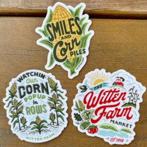 Set of three Witten farm stickers.