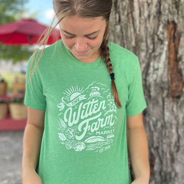 Witten Farm Market T-shirt Fancy Logo Spring Green Front